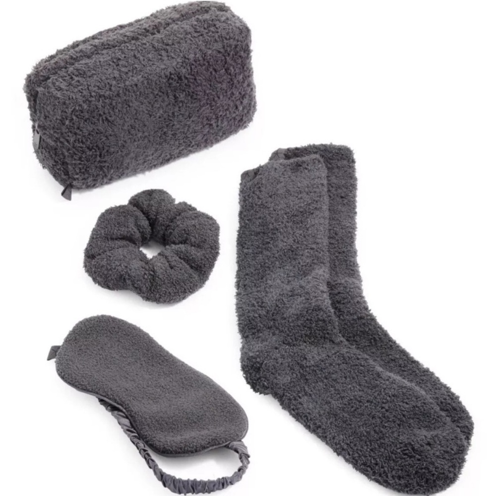 Barefoot Dreams eye mask, scrunchie, and sock set